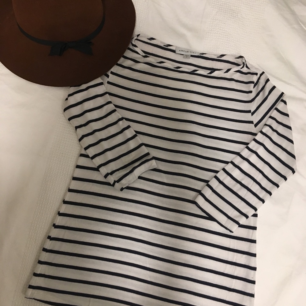 Amour Vert 3/4 Françoise striped top, small